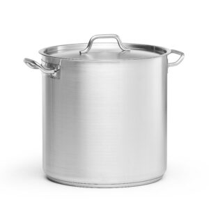 Kittel hög 36L 36cm med lock rostfritt stål, Patina