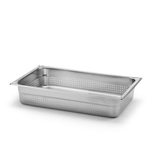 Kantin GN1/1-100 utan handtag Perforerad Rostfritt stål 18/10 Patina.