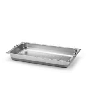 Kantin GN 1/1-65 med handtag Perforerad Rostfritt stål 18/10 Patina.