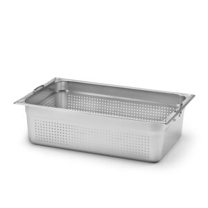 Kantin GN 1/1-150 med handtag Perforerad Rostfritt stål 18/10 Patina.