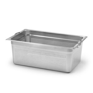 Kantin GN 1/1-200 med handtag Perforerad Rostfritt stål 18/10 Patina.