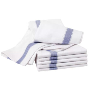 Handduk 50x70cm, bomull Blå rand, Segers