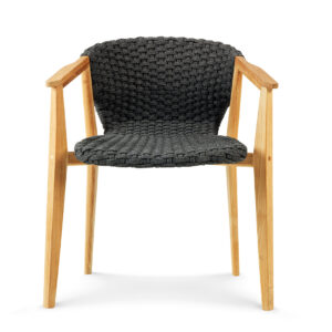 Stol med armstöd mörkgrå Knit Ethimo