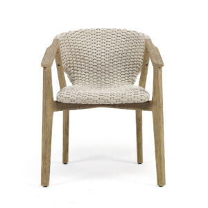 Stol med armstöd ljusgrå Knit Ethimo