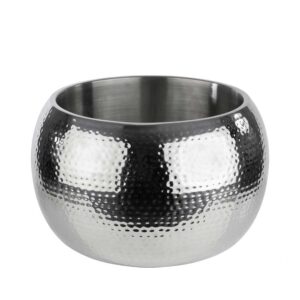 Champagneskål d.370mm rund hamrad silver