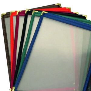 Menymapp 1/2 A4 Svart/silver hörn