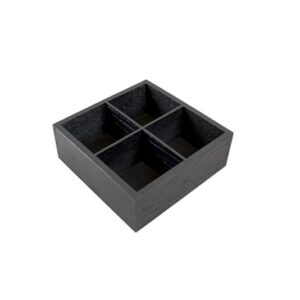 Telåda 4-fack ek svart 20x20x7,3 cm